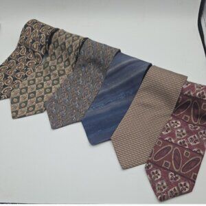 Barrington 100% Silk Ties Lot of 6 Paisley & Geometric Classic Men’s